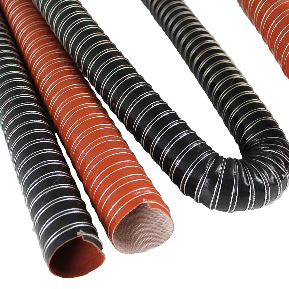 Highly Flexible Silicone Glass Fiber HVAC Systems Industrial Design Style Hot Air Duct Hose for Ventilation LKESS LKE00426 4M