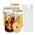 500ml Beer Can Shaped Glass Cups With Lid and Straw Kola Cup Juice Beverage Cup