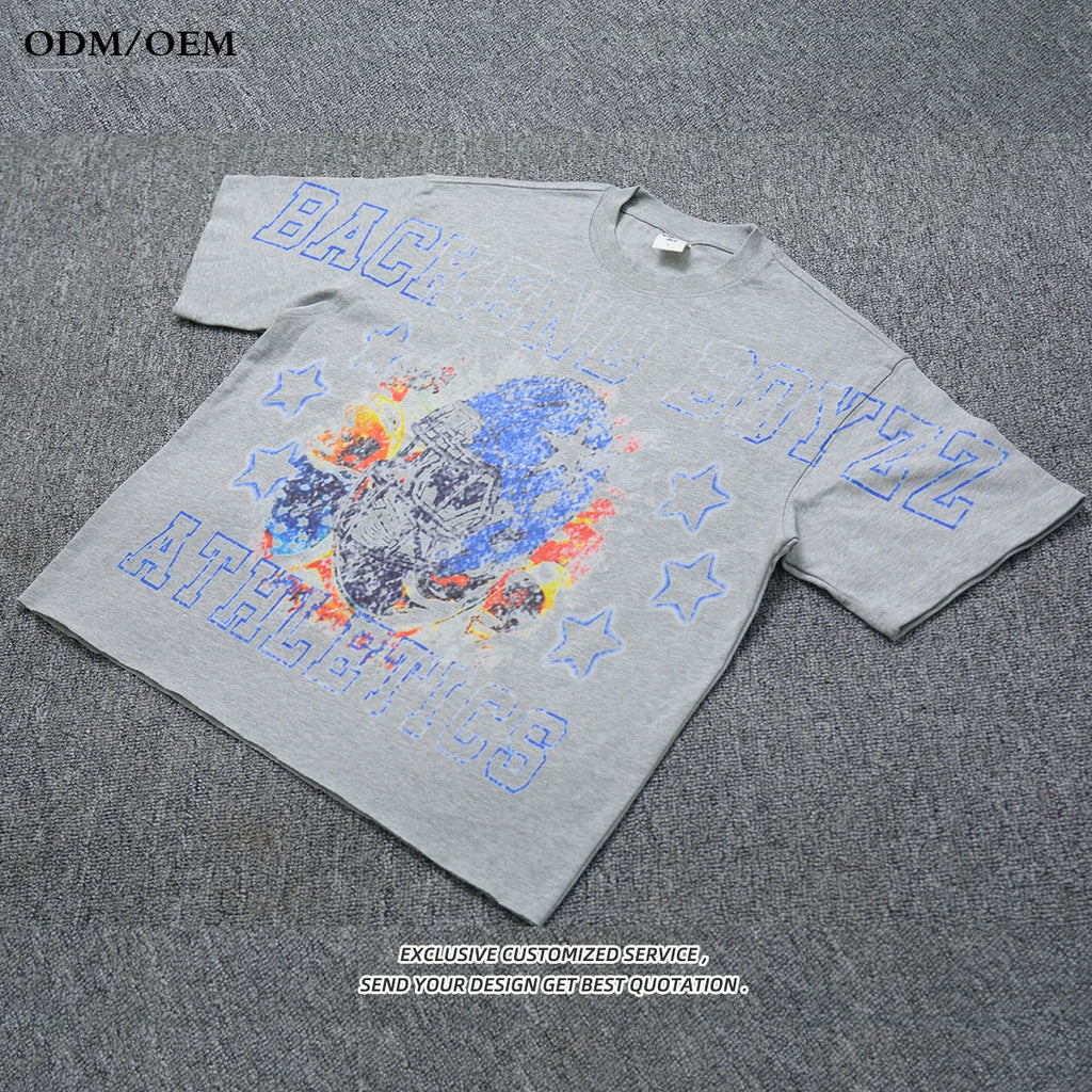 Wholesale Oem 100% Cotton Mens Oversized Tshirt Dtg Print Tee Logo T-shirt Heavyweight Stone Acid Washed Vintage Custom T Shirt