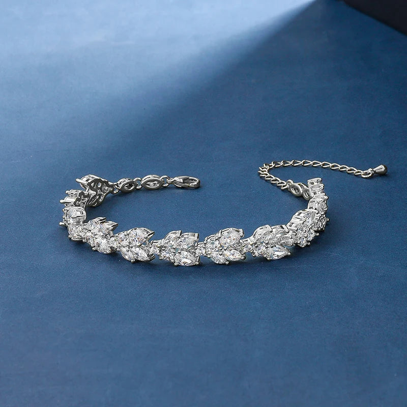 Weiman Sparkly Marquise Cut Cubic Zirconia CZ Crystal Fashion Tennis Bracelets for Women Wedding Prom or Mother of the GroomGift