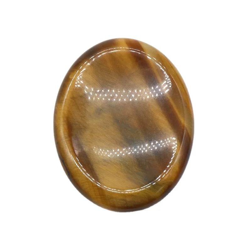 2026 Natural Crystal Gemstone Yellow Tiger Eye Worry Stone Colorful Massage Healing Energy Worry Stone for Thump Massage