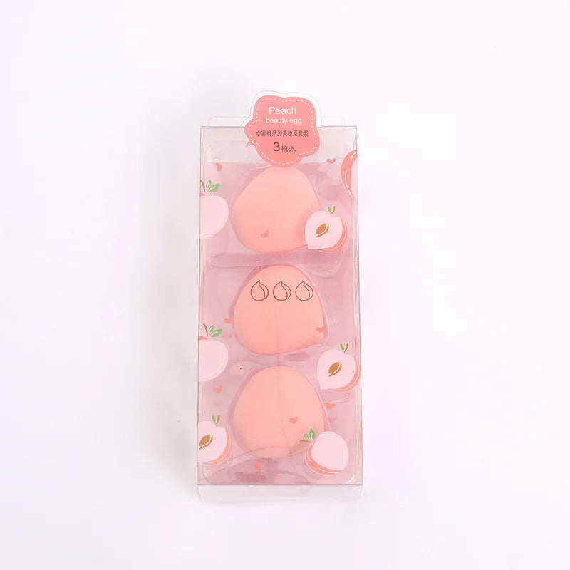 Hot Sales 3 Piece Fruit Makeup Sponge Set Soft Latex Free Beauty Sponge Blender Face Cosmetic Make up Sponge