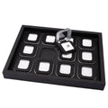 High Quality PU Leather Square Gemstone Display Case for Loose Diamonds Jewelry Tray Box Modern Design Portable Gift Black/White