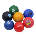 Customized Logo 50mm Dia PU Foam Ball Base Stress Reliever with Squeeze Emoticons Silk Screen Printed Promotional Toys