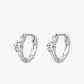 Ailmay Top Quality Real 925 Sterling Silver Elegant Round Clear Zircon Earrings for Women Statement Trendy Fine Jewelry Gift