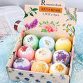 Aixin OEM ODM Custom Organic Natural Ingredients Rainbow Bath Bombs Set 6-Piece Dry Flower Double Color Balls Moisturize
