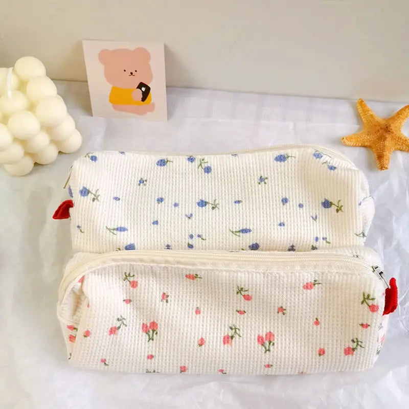 Kawaii Girl Small Floral Floral Pencil Bag Cute Student Stationery Storage Case
