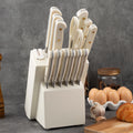 Super Sharp 14 PCS High Carbon German Stainless Steel Chef Knife Set Knife Block Steak Carving Paring Knife