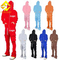 Fengway Custom Men's Cotton Hooded Sweatshirts Solid Pattern Full Face Zip up Pullover Thick Fleece Hoodies for Spring Season