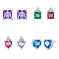 Jiangyuan 925 Sterling Silver Lovely Rabbit Stud Earrings Heart Shape Earring Stud Zircon Jewelry Supplies