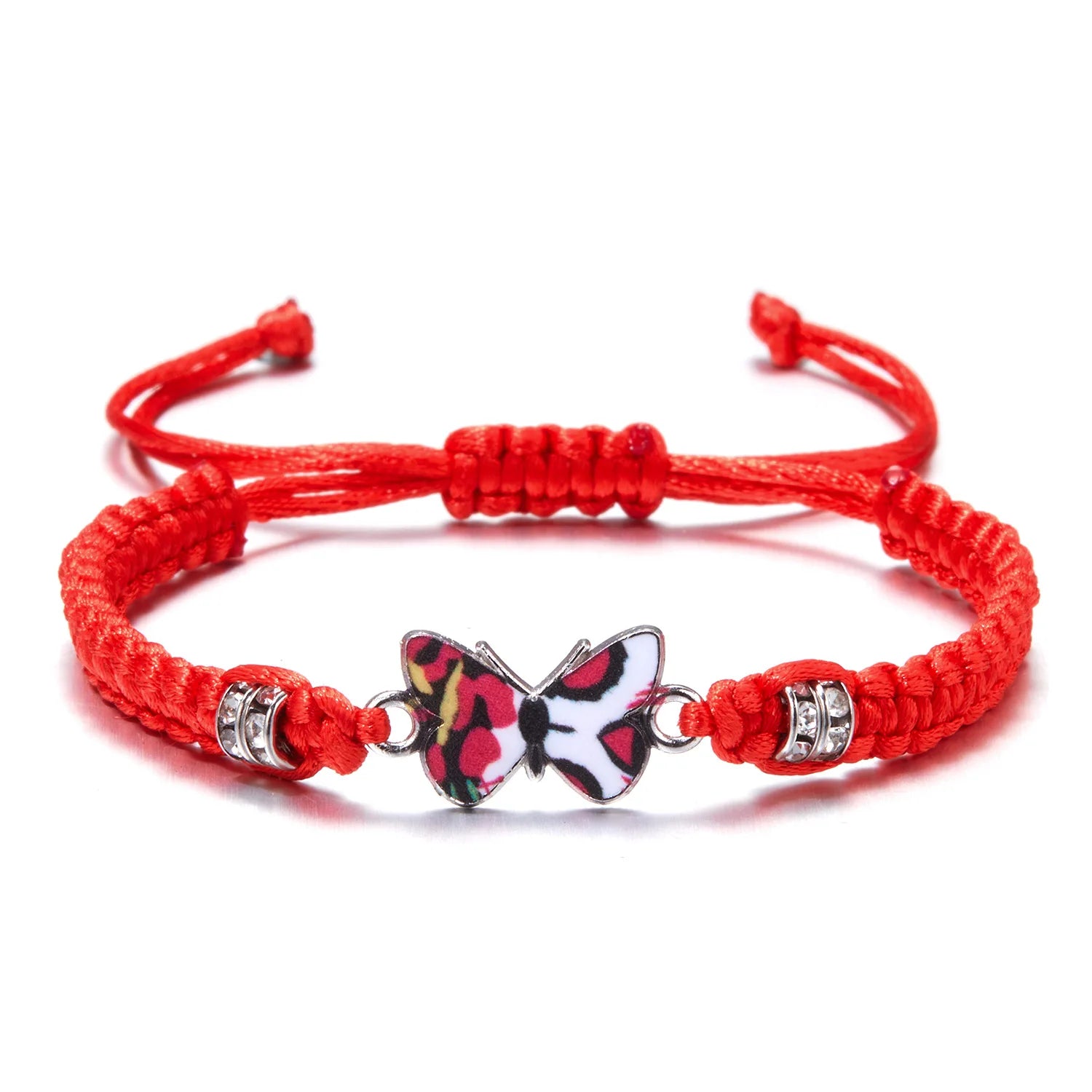 Adjustable Rope butterfly  Cute Charm Bracelet Hand Woven  Friendship Couple Bracelet for Women Girl