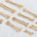 M897 Wholesale Copper Double Hole Diy Pins 18K Gold Plating Nickel Free Jewelry Making Accessories 100 Pcs/lot