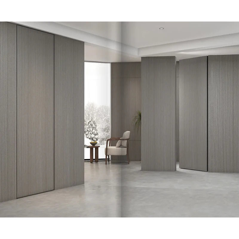 Wish 2026 Style Modern Manual Opening Frameless Aluminum Wooden Door with Sound Insulation and Finished Surface