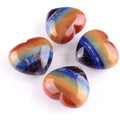 7 Chakra Puff Heart Pocket Stone Healing Crystal Tumbled Palm Worry Stones for Reiki Chakra Balancing Home Decoration