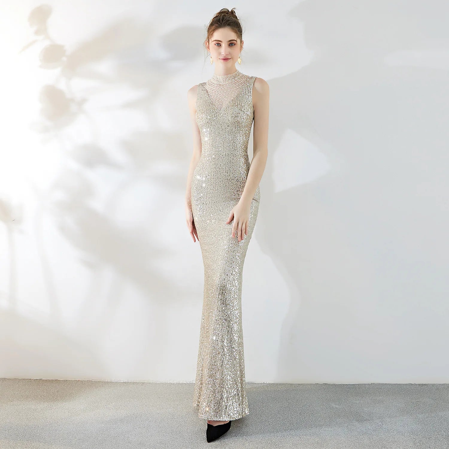 16273#  Party Slimming Fishtail Dress Host Annual Meeting Evening Gown Bridal