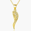 Fashion Jewelry Sterling 925 Silver Jewelry Wing Charm Custom Angel Wing Pendant With Micro Paved CZ Stones Gold Plated Jewelry
