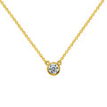 Starsgem Fine Jewlery 14K Yellow Gold Mossanite Pedant Charms 5mm Round Brilliant Cut Moissanite Necklaces