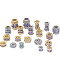CZ9082 14K Gold Plated Purple Crystal CZ Micro Zircon Bucket Rondelle Spacer Beads DIY Bracelet Jewelry Findings Accessories