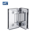 Customizable Brass Shower Door Hinges Chrome Surface 8-10mm Tempered Glass 90 Degree Soft Close Adjustable Modern Bathroom YMC