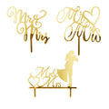 MR and MRS Acrylic Cake Topper Love Cupcake Insert Card Party Supplies