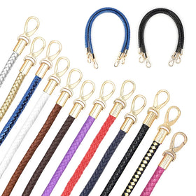 PU Leather Braided Rope Handles for Handbag Shoulder Bag Strap Handmade Bag DIY Accessories Alloy Metal Hook Buckle KZ0346
