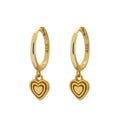 SP Wholesale Women Korean Fashion Gold Plated 925 Sterling Silver Heart Huggie Hoop Earrings