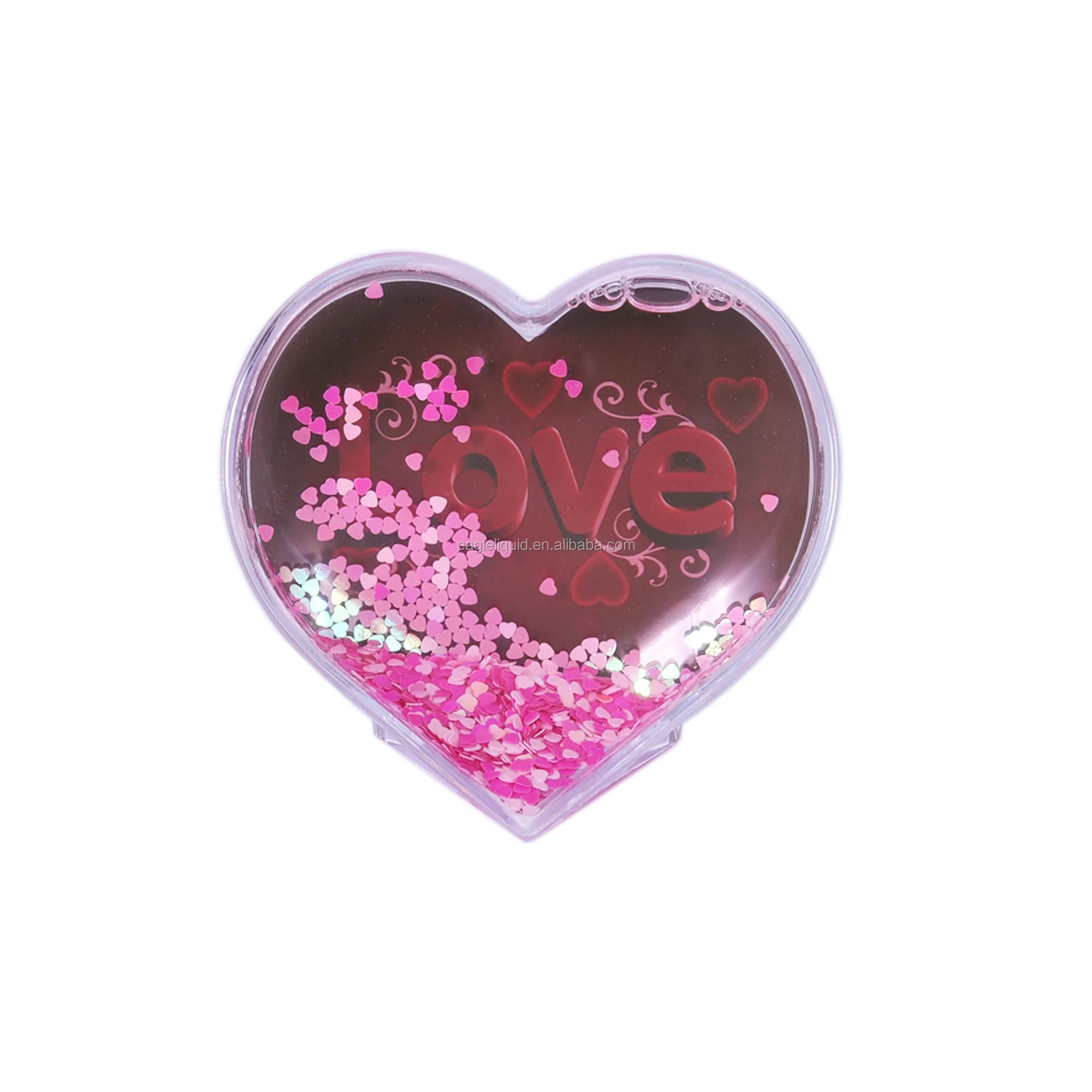 Good Display Love Photo Frame Water Dome Shimmering Glitter Heart Shaped Acrylic DIY Photo Picture Snow Globe