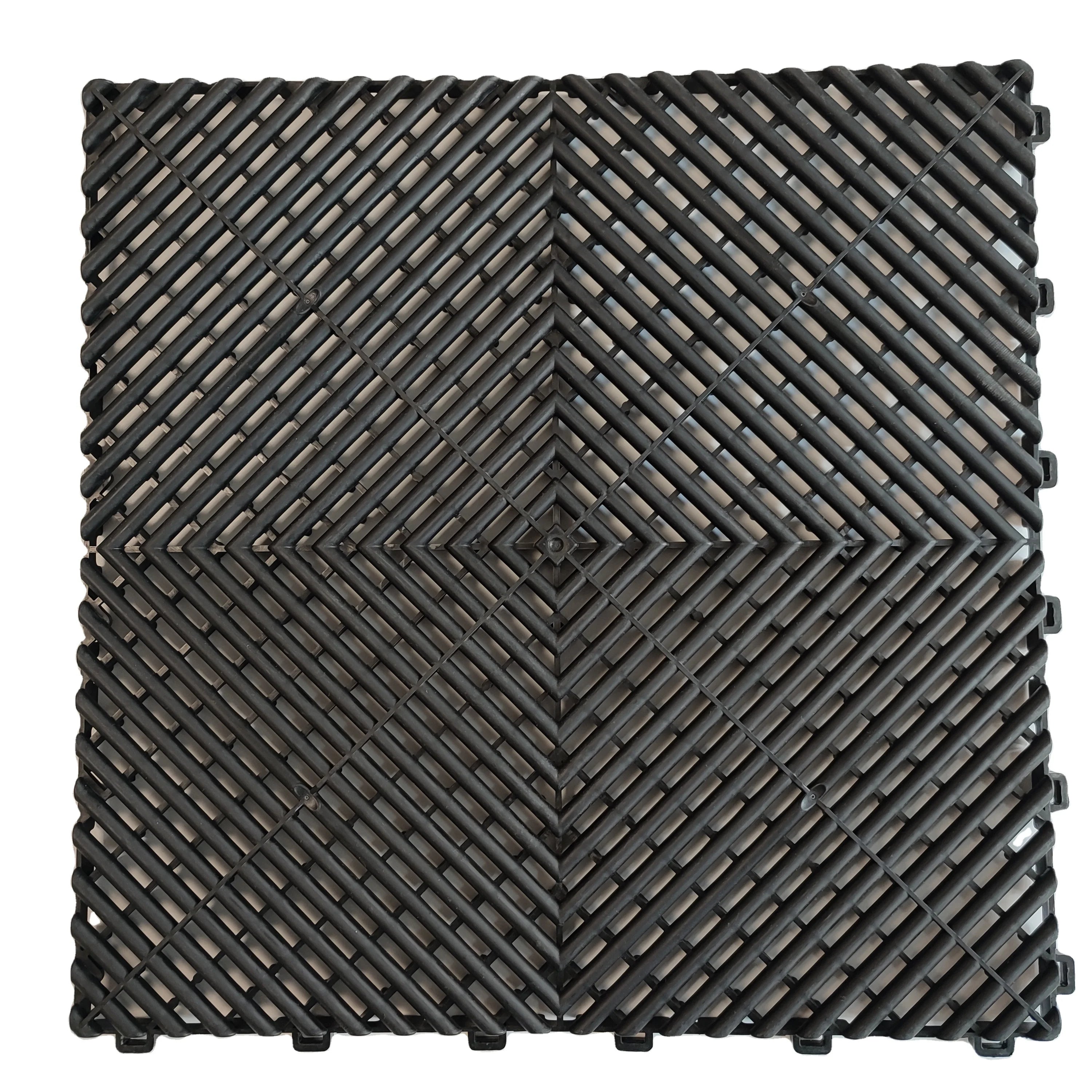 Modern Design Anti-Slip Suspended Plastic Garage Floor Tiles Mats Indoor/Outdoor Workshop Modular System PP Material Graphic