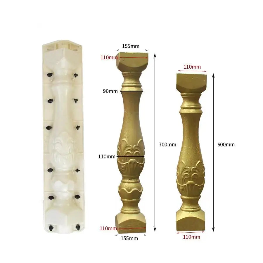 2023 New Design Precast Plastic Decorative Flower Gourd Shape Concrete Baluster Mold for Sale