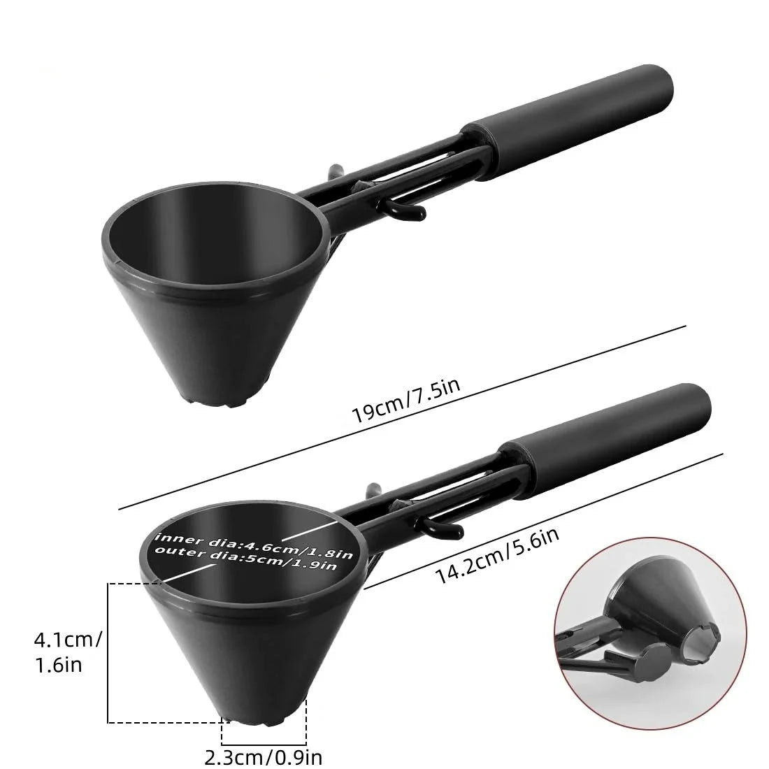 Mini Eco-Friendly Plastic Coffee Filter Spoon with No Spill Funnel for Protein Powder Exercise Drink & Milk Powder Preparation