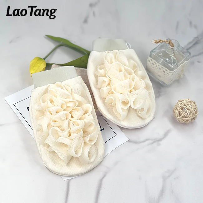 Bath Supplies Shower Bath Body Exfoliating Gloves Mitts Sponge Flower Peeling Dead Skin Smooth Body