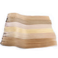 Wholesale Russian Remy Cuticle Aligned Human Hair Extensions Silky Straight Wave 8-30inch Blonde Virgin Machine Double Weft