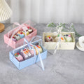 XJH Mother's Day Pink Cake Box Dessert Yellow Cake Boxes With Clear Lid Gift Box for Party Wedding