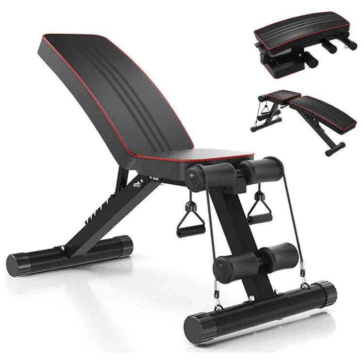 CooSport Durable Adjustable Iron Metal Dumbbell Bench Foldable Unisex Home Fitness Equipment with Sit-up Board and Fitness Chair