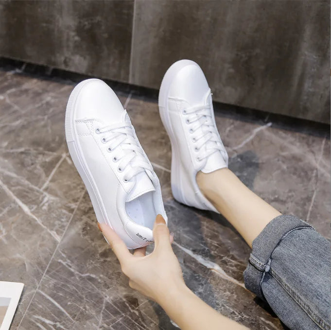 New Fashion Thick Sole Round Toe Sports Leisure White Shoes Ladies Sneakers 29