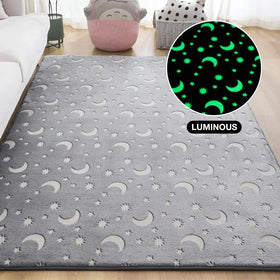 Kingworth Luminous Non-Slip Stair Carpet Mat Floor X 1.60 * 60 Night Star Luminous Carpet for Livingroom Bedroom