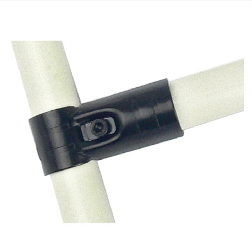 H-1 Black Electrophoresis SPCC Metal T Shape Pipe Joint Piece for Lean Pipe System