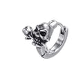 Vintage Stainless Steel Men Earring Jewelry Hip Hop Flower Skull Earrings