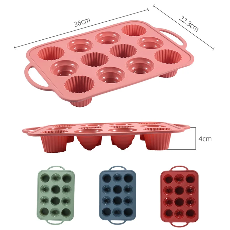 Hot 3D Silicone Mold for Baking 12 Cavity Mousse Cake Pastry Chocolate Ice Cream Pudding-for Cakes and Pastries Cake Tools