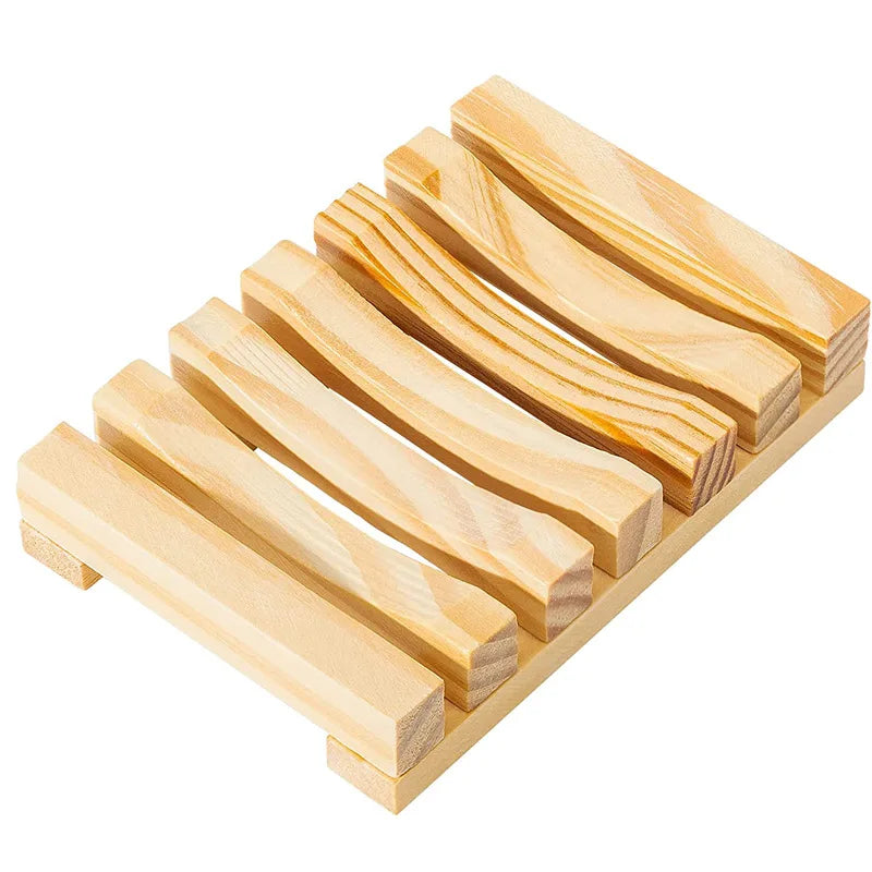 Natural Bamboo Wooden Soap Dish Tray Holder Portable Storage Rack Plate Box Container for Kitchen and Bathroom Use