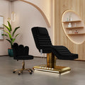 Modern Black Leather Massage Table with Foot Control Electric Facial Bed for Beauty Shops