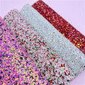 Christmas Chunky Glitter Vinyl Fabric Waterproof for Crafting Bags Shoes Garments Accessories Decorative Items