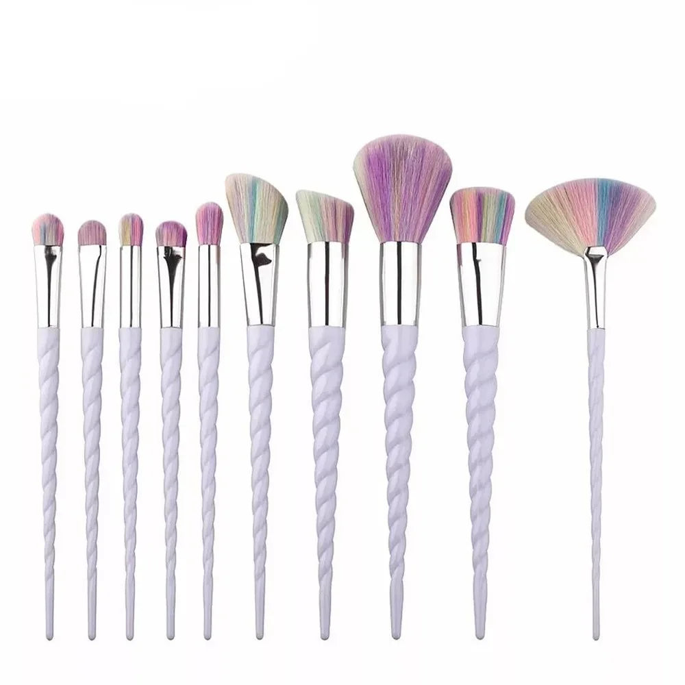 10pcs Professional Makeup Brush Set Soft Synthetic Hair Plastic Handle Face Foundation Use Cosmetic Makeup Brushes Women Beauty