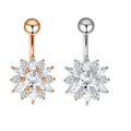 Mix Color 10pcs 14G Stainless Steel Belly Button Rings Amber Flower Design Trendy Wedding Gift Navel Ring Ear Barbell Body Helix