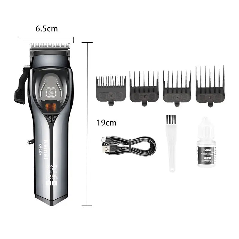 For Kemei KM-2229 Professional USB Rechargeable Electric Hair Clippers 9000 RPM Barber Trimmer for Household Use