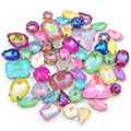 Wholesale 3D Mocha Fluorescence Mixed Shape Rhinestones Sew-on Technique with Silver Claws for Clothing Made of Glass