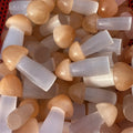 Wholesale Natural Crystal Stone Orange and White Selenite Mushroom for Decoration