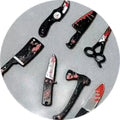 Cute Mini Acrylic Beads Artfcal Knife Black and White Style Cute Pendants for Keychains