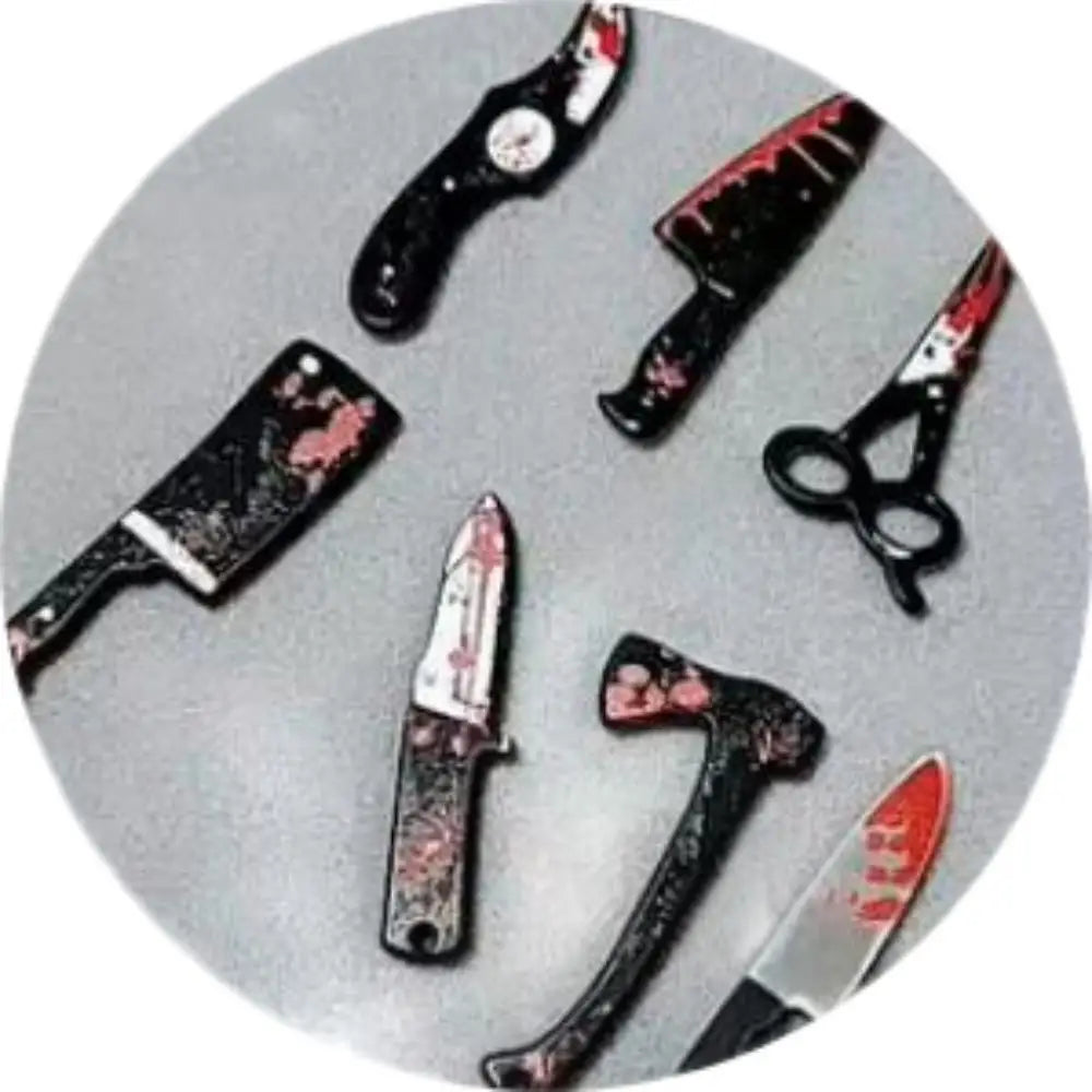 Cute Mini Acrylic Beads Artfcal Knife Black and White Style Cute Pendants for Keychains