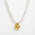 JOOLIM Ready to Ship High End Stainless Steel Hollow Heart Pendant Pearl String 18k Gold Plated Necklace